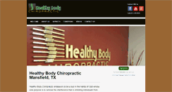 Desktop Screenshot of healthybodychiro.com